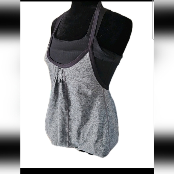 Lululemon Womens Gray Awareness Tank In Static Gray And Black Yoga Top 4 - Picture 5 of 13